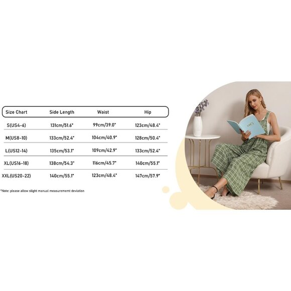 Women's Jumpsuits Boho Wide Leg Rompers with Pockets - Yellow Peony - Picture 5 of 5